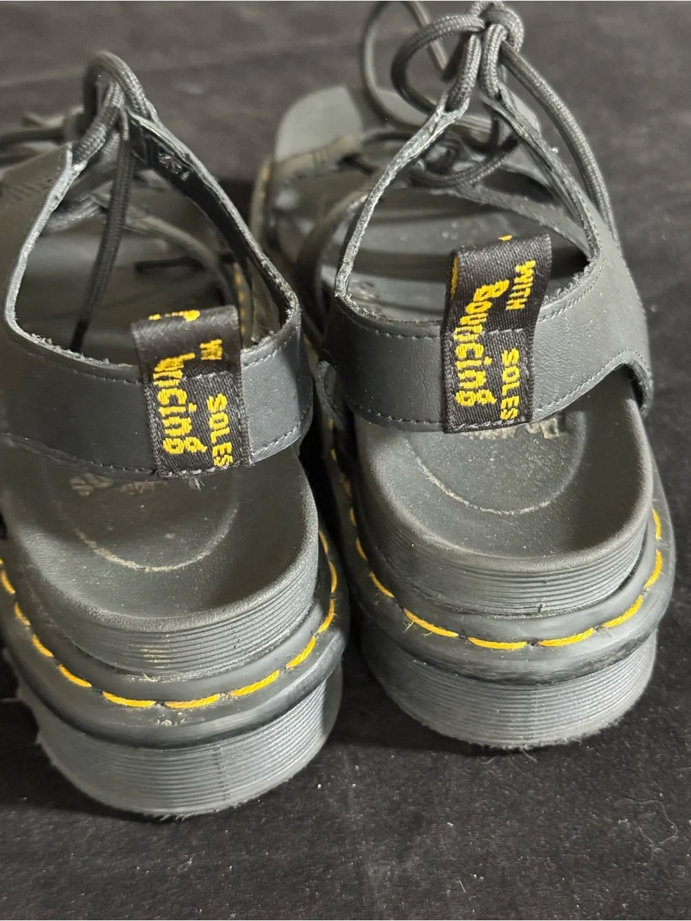 Dr. Martens Black Leather Forster Sandals Men sz 9.. Excellent